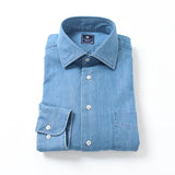 KAIHARAデニムセミワイドシャツ【Made in Japan】