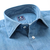 KAIHARAデニムセミワイドシャツ【Made in Japan】