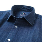 KAIHARAデニムセミワイドシャツ【Made in Japan】