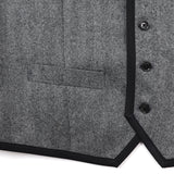 ヘリンボーン無地パイピングベスト【Made in Japan】