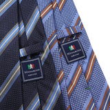 ジャガードカラーストライプネクタイ【Made in Italy】