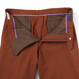 コットンカルゼ裏起毛ストレッチパンツ(ノータック)【Made in Japan】