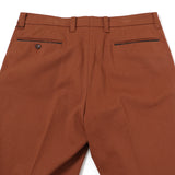 コットンカルゼ裏起毛ストレッチパンツ(ノータック)【Made in Japan】