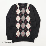 gim 8G英国羊毛アーガイルクルーニット【Made in Japan】