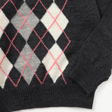 gim 8G英国羊毛アーガイルクルーニット【Made in Japan】