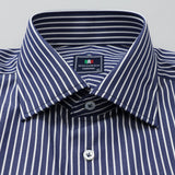 高密度ストライプセミワイドシャツ【Made in Japan】