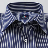 高密度ストライプセミワイドシャツ【Made in Japan】