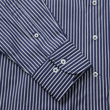 高密度ストライプセミワイドシャツ【Made in Japan】