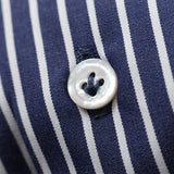 高密度ストライプセミワイドシャツ【Made in Japan】