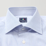 120双ストライプセミワイドシャツ【Made in Japan】