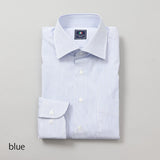 120双ストライプセミワイドシャツ【Made in Japan】