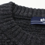 gim ポップコーン袖ケーブルクルーニット