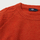 gim ポップコーン袖ケーブルクルーニット