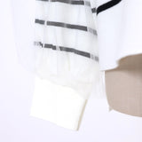 チュール袖ミラノリブニット