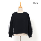 チュール袖ミラノリブニット