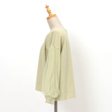 チュール袖ミラノリブニット