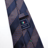 フラワーストライプネクタイ【Made in Italy】