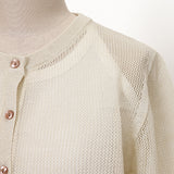 メッシュラメクルーカーディガン