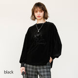 ベロアメッシュゆるプルオーバー