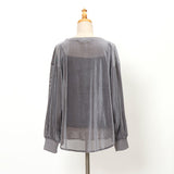 ベロアメッシュゆるプルオーバー