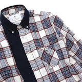 T/R起毛チェック無地ギミックシャツ【Made in Japan】