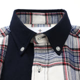 T/R起毛チェック無地ギミックシャツ【Made in Japan】