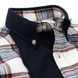 T/R起毛チェック無地ギミックシャツ【Made in Japan】