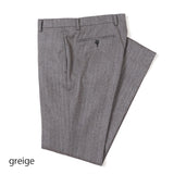 【尾州】カシミヤス混トレッチヘリンボーンパンツ(ノータック)【Made in Japan】