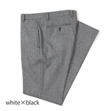 【尾州】カシミヤ混ストレッチ千鳥パンツ(ノータック)【Made in Japan】