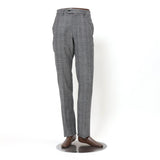 【尾州】カシミヤストレッチグレンチェックパンツ(ノータック)【Made in Japan】