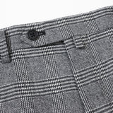 【尾州】カシミヤストレッチグレンチェックパンツ(ノータック)【Made in Japan】