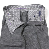 【尾州】カシミヤストレッチグレンチェックパンツ(ノータック)【Made in Japan】