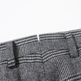 【尾州】カシミヤストレッチグレンチェックパンツ(ノータック)【Made in Japan】
