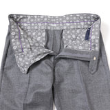 【尾州】カシミヤ混ストレッチフラノ無地パンツ(ノータック)【Made in Japan】