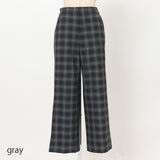 チェック裏起毛ワイドパンツ