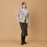 起毛チェックタイトスカート