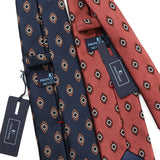 【FRANCO BASSI】ダイヤフラワー小紋ネクタイ【Made in Italy】