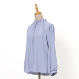 ジョーゼットギャザーネックブラウス