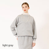 ラメ裏毛裾ドロストプルオーバー