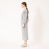 ラメ裏毛裾ドロストプルオーバー