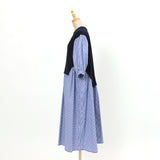 ストライプドッキングワンピース(navy)