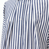 太ストライプ裾ドロストシャツ