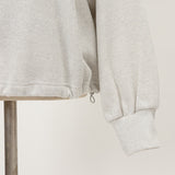 ラメ裏毛裾ドロストプルオーバー