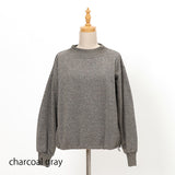 ラメ裏毛裾ドロストプルオーバー