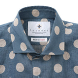 リネンドットプリントシャツ【Made in Japan】