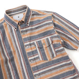 マルチカラーストライプギミックシャツ【Made in Japan】