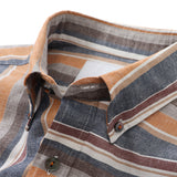 マルチカラーストライプギミックシャツ【Made in Japan】