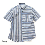 マルチカラーストライプギミックシャツ【Made in Japan】