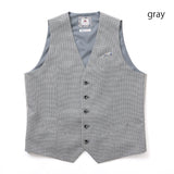 カラミ織りミニチェックベスト【Made in Japan】