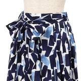 CRローン幾何柄タックスカート